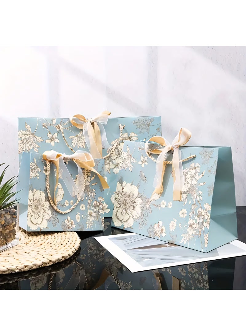 مجموعة أكياس هدايا بنمط زهور ملونة مكونة من 20 قطعة، أكياس هدايا ورقية محمولة لأكياس الهدايا صغيرة الحجم، أعياد الميلاد، الذكرى السنوية، عيد الأم، حفل الزفاف 18x16x10 سم - Image 5